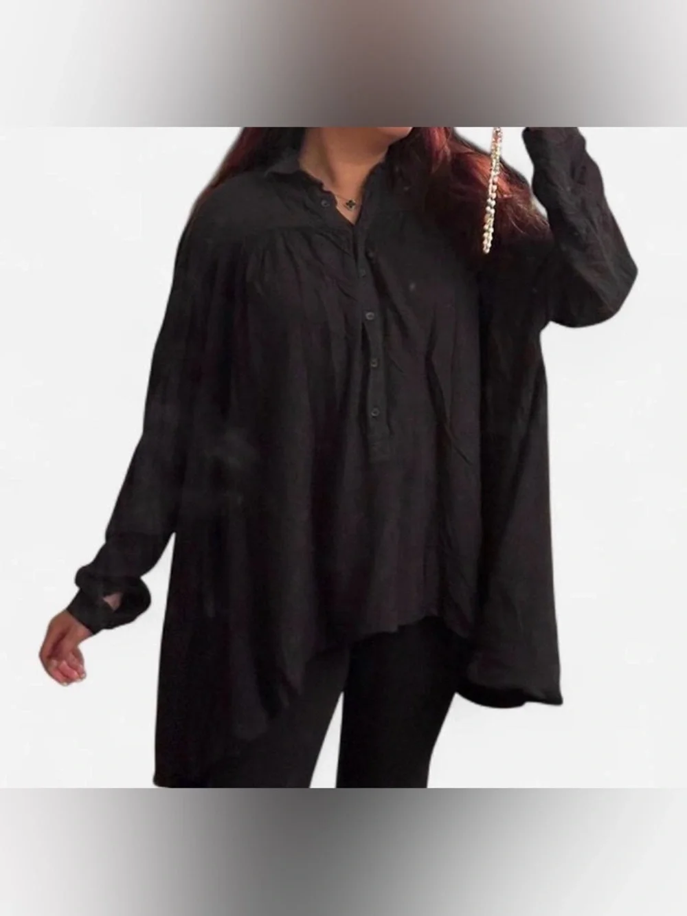 FREE PEOPLE Women’s Hi-low oversized lagenlook Tunic - Picture 1 of 13